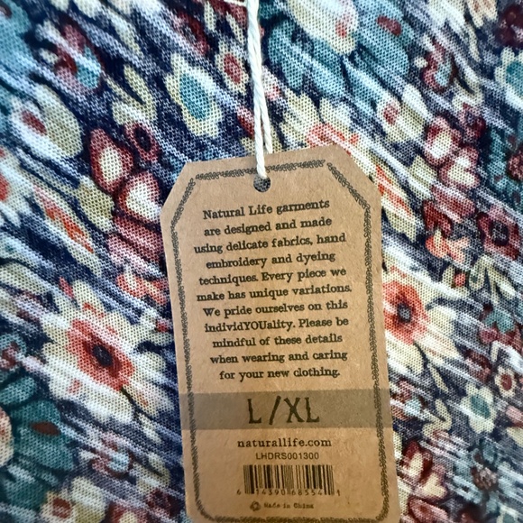 Natural Life - dress (L/XL) - Hangout Cotton Midi Dress - Navy Olive Floral - Picture 3 of 3